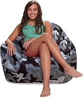 Vista 445 de Posh Creations Puf estructurado cómodo para jugar, leer y ver la televisión, Malibu Lounge, tela de lona para colorear, criaturas