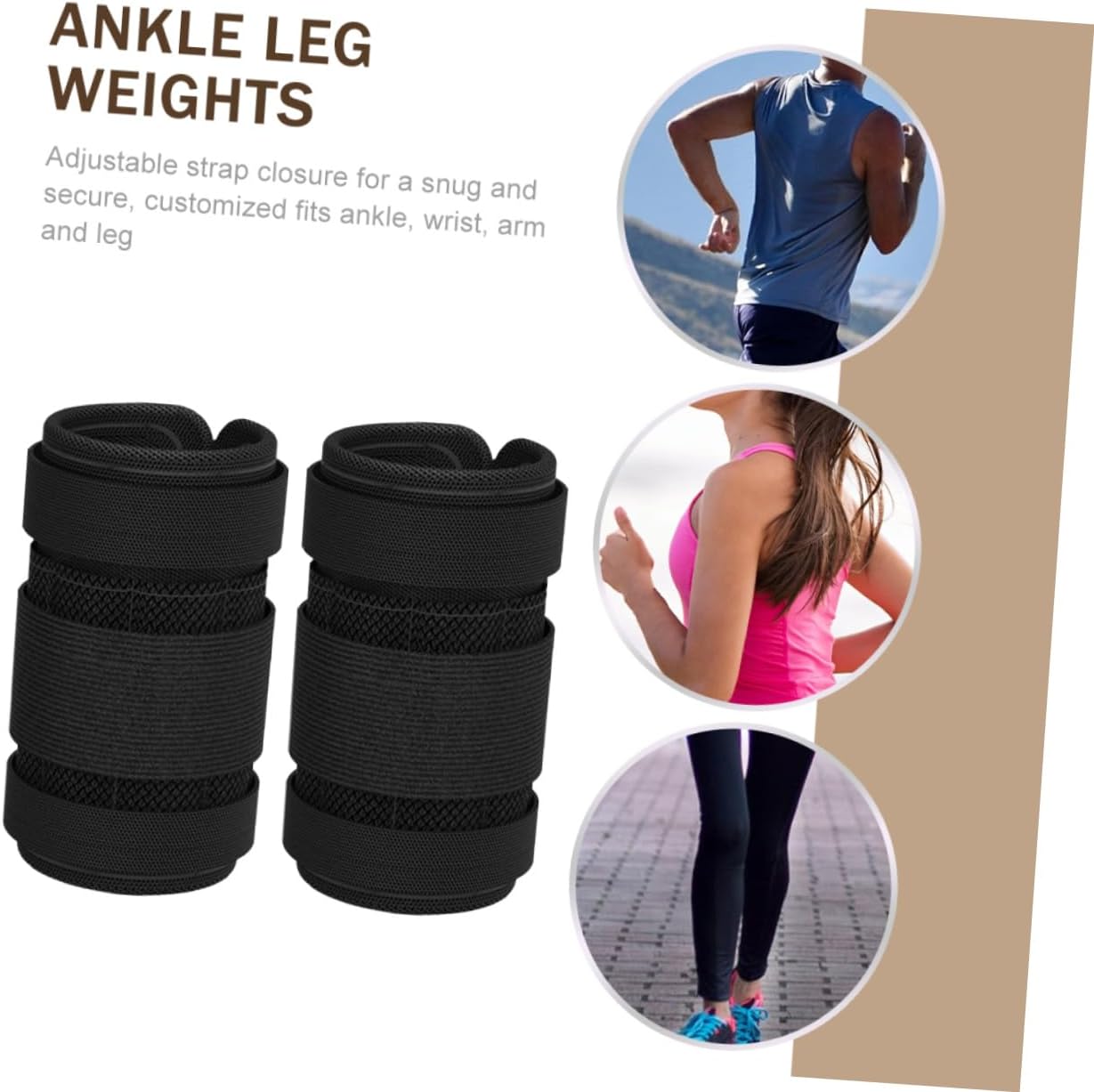 Adjustable Ankle Weights for Running and Fitness Training of Sandbags with Moisture Absorbing Material and Durable Design for Jogging Walking