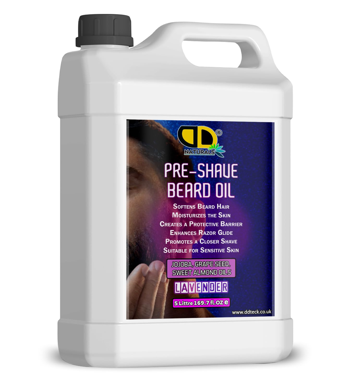 Olio da barba pre-barba con lavanda – lenisce la pelle sensibile, ammorbidisce i capelli, migliora la scorrevolezza del rasoio e riduce strappi e irritazioni, oli naturali di jojoba, vinaccioli e