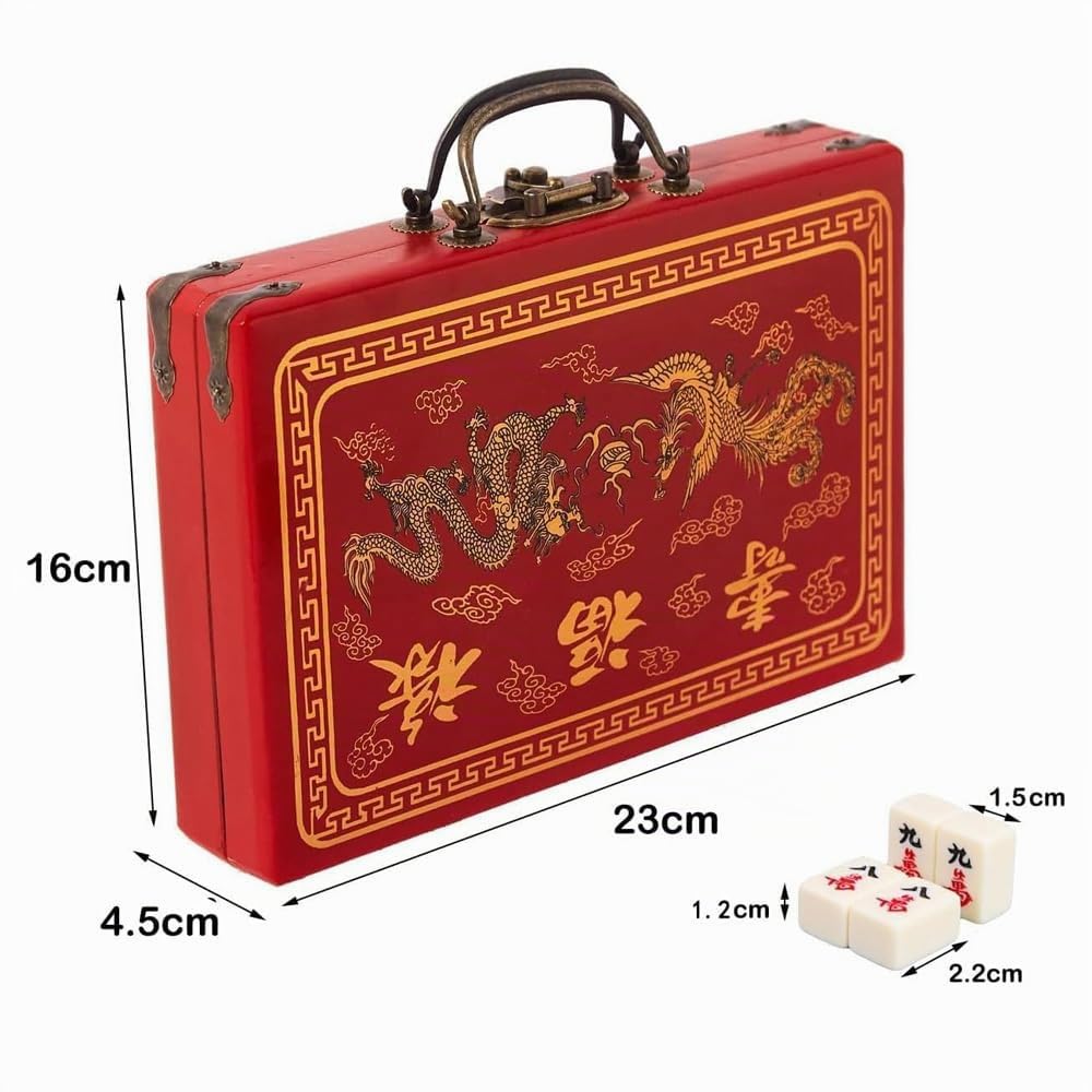 Mini kit de majong chinois, 144 carreaux de majong, kit de jeu de voyage beige, costume antique, jeu traditionnel chinois