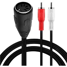 5 Pin Din to 2 RCA Male Female Cable,Professional 5-Pin Midi to RCA Audio Cable for Stereo SystemsRed,0.3m