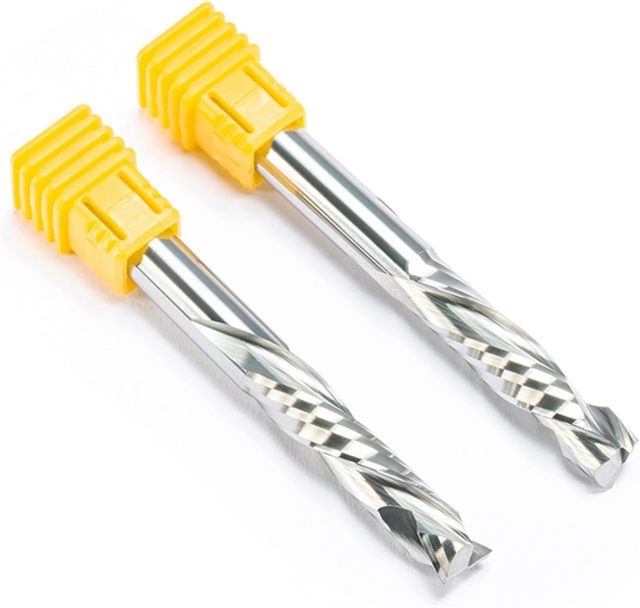 2pcs Spiral Router Bits CNC End Mill 3.175/4/5/6/8/10mm Shank UP & Down Cut Two Flutes Compression Bit Woodworking Carbide Milling Tool for Engraving Grooving(3.175x17)