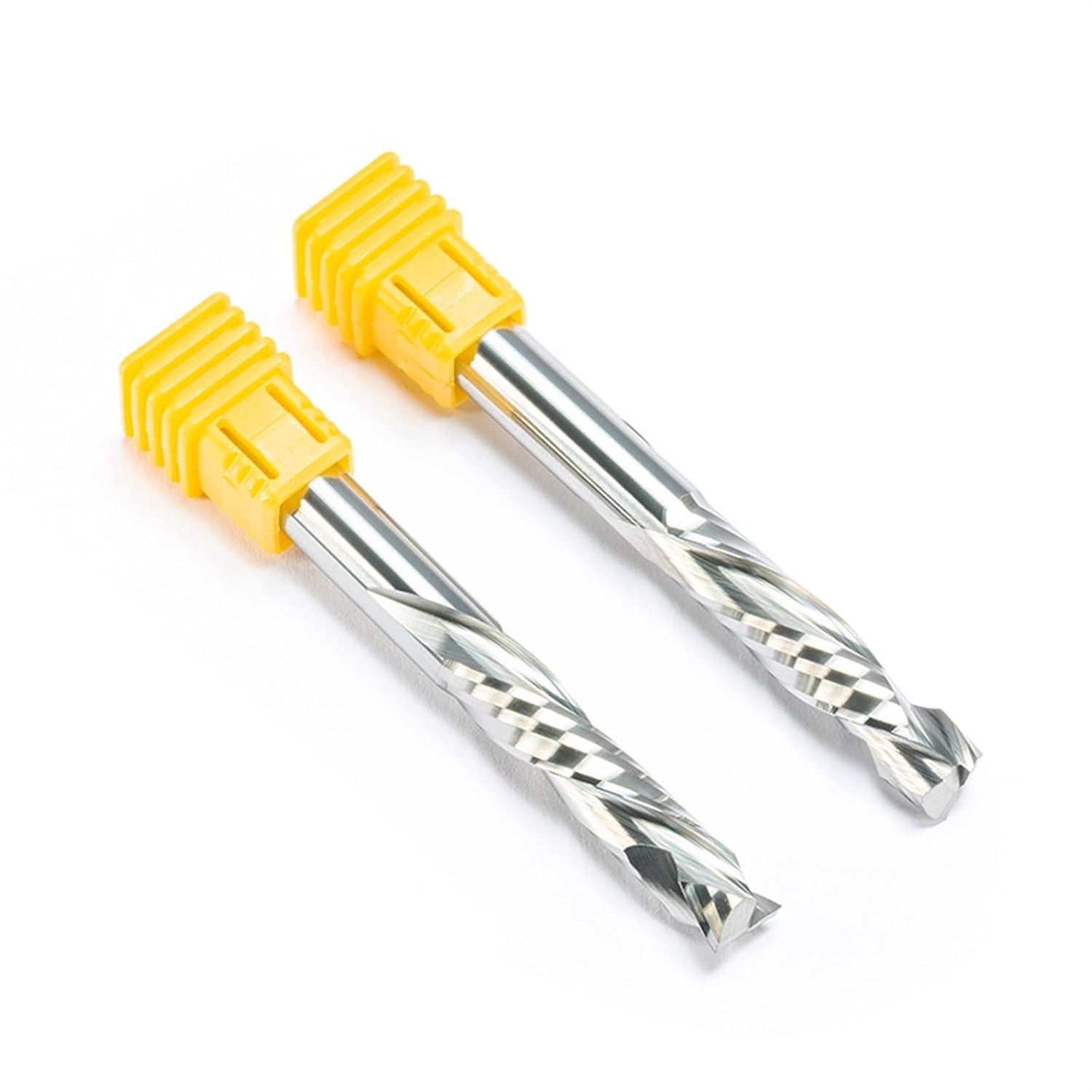 2pcs Spiral Router Bits CNC End Mill 3.175/4/5/6/8/10mm Shank UP & Down Cut Two Flutes Compression Bit Woodworking Carbide Milling Tool for Engraving Grooving(3.175x22)