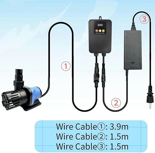 Miniatura 4 de CONQUERALL Bomba de agua de 5280GPH 130W DC 36V 22.9ft Bomba de estanque CHS-20000 de retorno CHS-20000 sumergible y controlador de funcionamiento