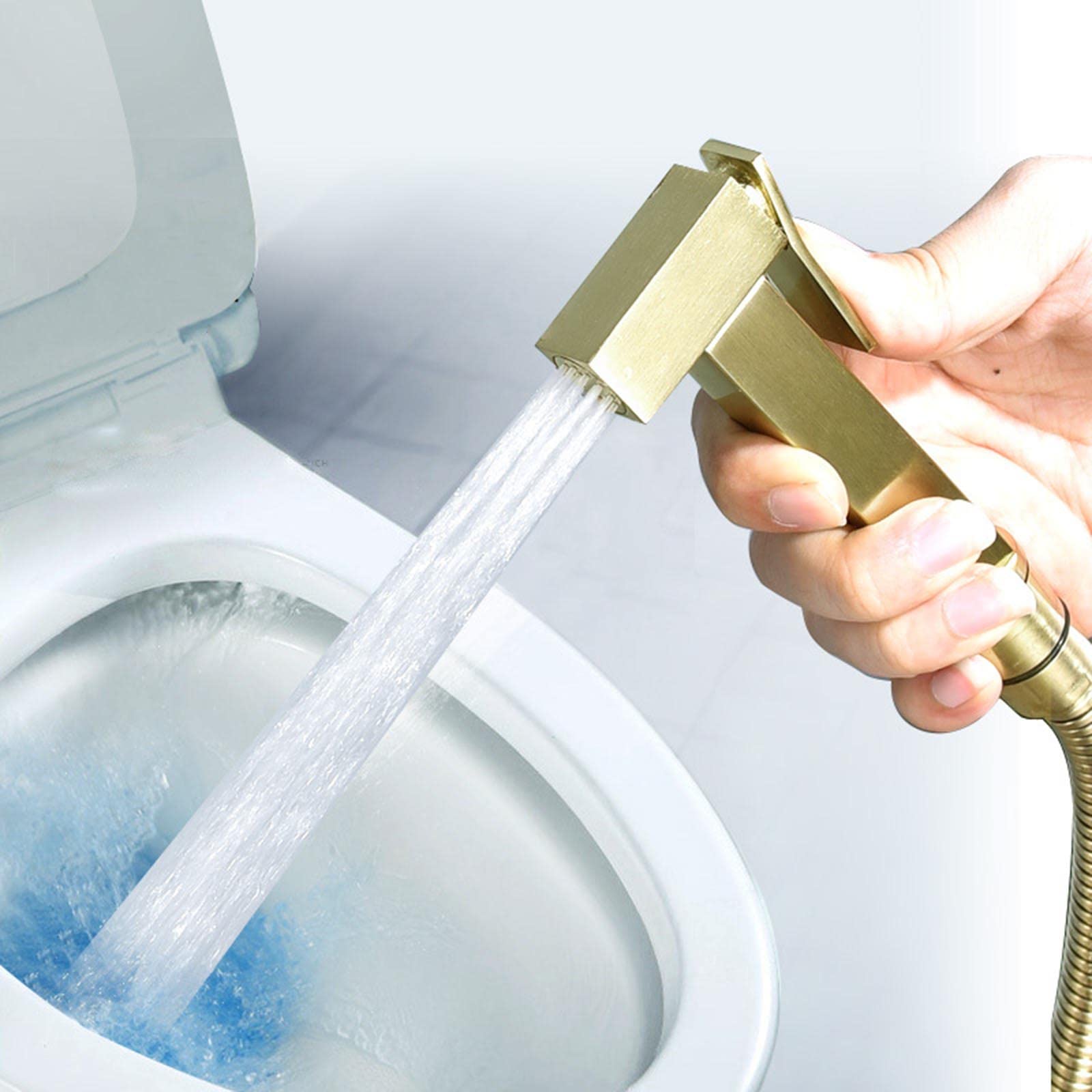 WC-Bidet-Sprühset Hand-Bidet-Sprühgerät for Toilette Handbrause for Toilettengebrauch mit Schlauch Goldmessing Kaltwasser-Bidet-Duschaufsatz,D (Color : A)