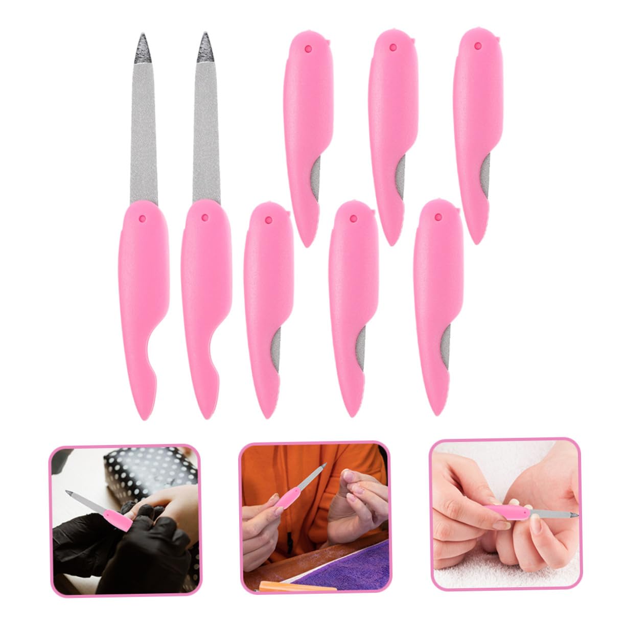 Limas de Uñas Metálicas Plegables Fácil de Usar 8 Material Abs y Metal Pulidor Profesional Doble Cara para Manicura y Pedicura en Salón o Casa