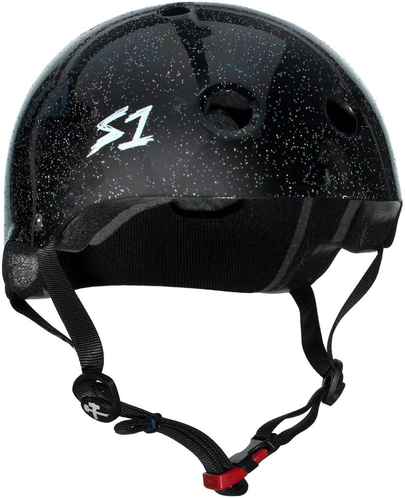 Schutzausrüstung - Mini Helm Lifer - Schwarz Glanz Glitzer XL - S ONE