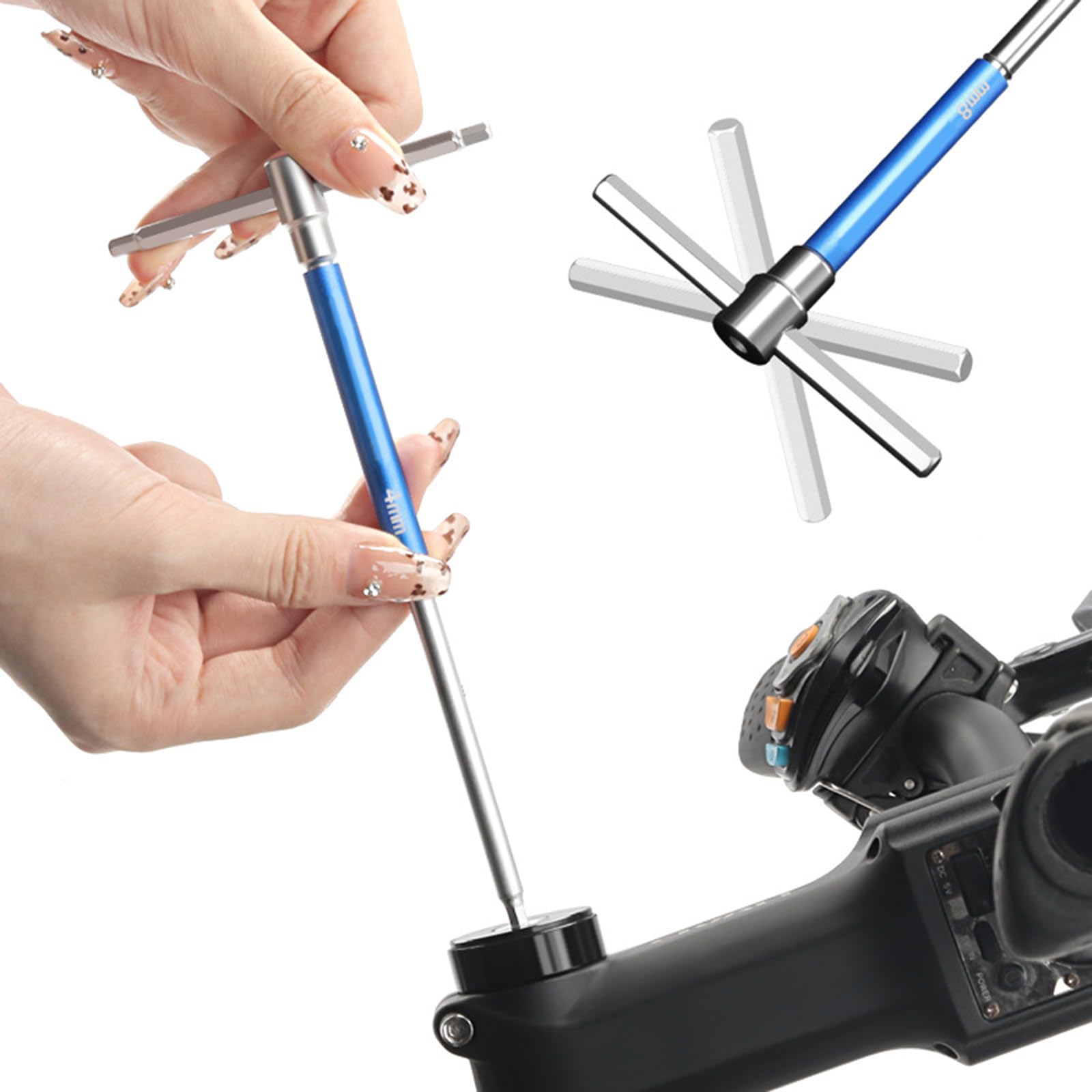 Jeu de clés hexagonales pour vélos, clé Allen T pour vélo, outil de réparation, plus ergonomique pour une utilisation sûre et efficace, jeu de clés hexagonales de vélo