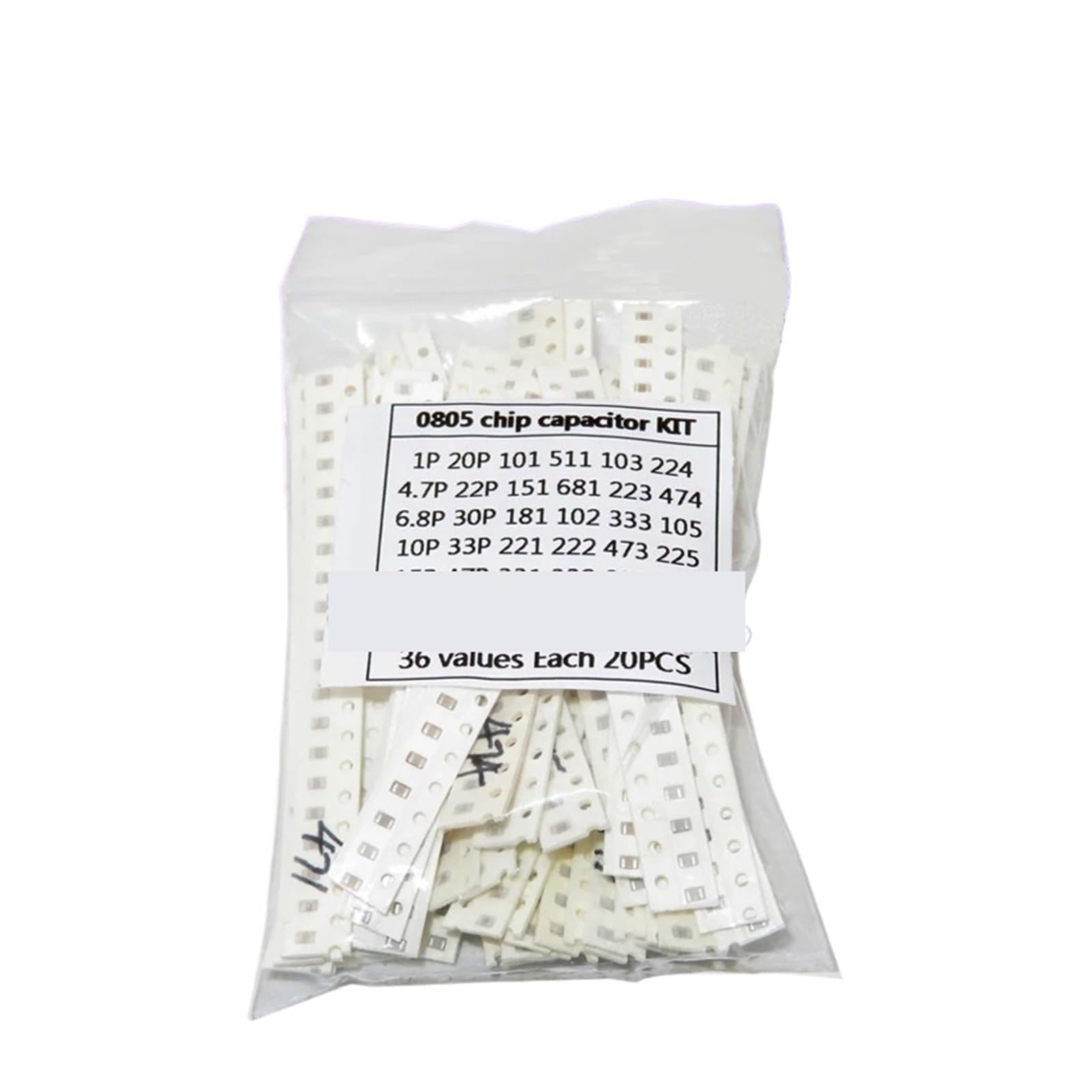 ICXLPMC 36values*20pcs=720pcs 0805 SMD Capacitor assorted kit 1pF~10uf component diy samples kit