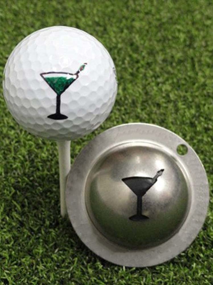 Joayuezo DIY Ball Marker Stainless Steel Golf Balls Marker Stencil Personalized Golf Ball Liner Golf Ball Drawing Alignment Stencils Marking Tool (wine glass)