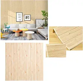 10 Papel De Parede 3d Placa Painel Adesivo Madeira Clara 70x70cm
