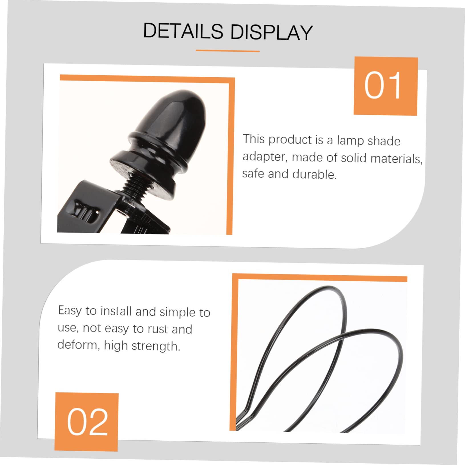 SOESFOUFU Clip Per Lampadina e Adattatore Paralume a Clip in Metallo Nero, Accessori Per Illuminazione Fai Da Te Per Lampade Da Tavolo e Da Terra, Set Da 2 Pezzi Resistente e Facile
