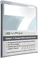 Vista 45 de iSYFIX - Calcomanías de vinilo blancas con número 0 (cero) - Juego de 6 unidades de 1.5 pulgadas autoadhesivas - Decalcomanías premium troqueladas