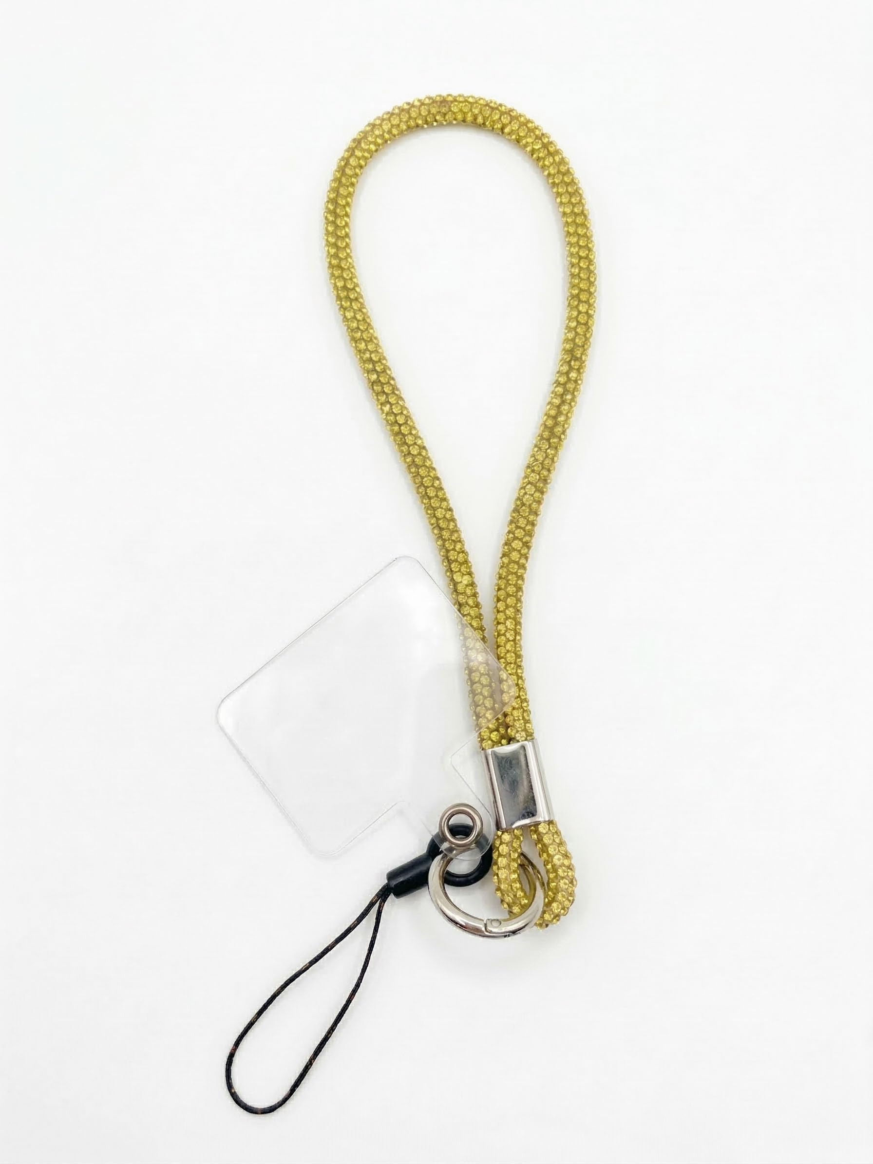 amazon basics Rhinestone Phone Wrist Lanyard Strap, Bling Crystal Short Hand Strap with Metal Clasp, Secure Wrist Loop for Phone Case, Keys, Charm & ID Holder – Silver-image-41