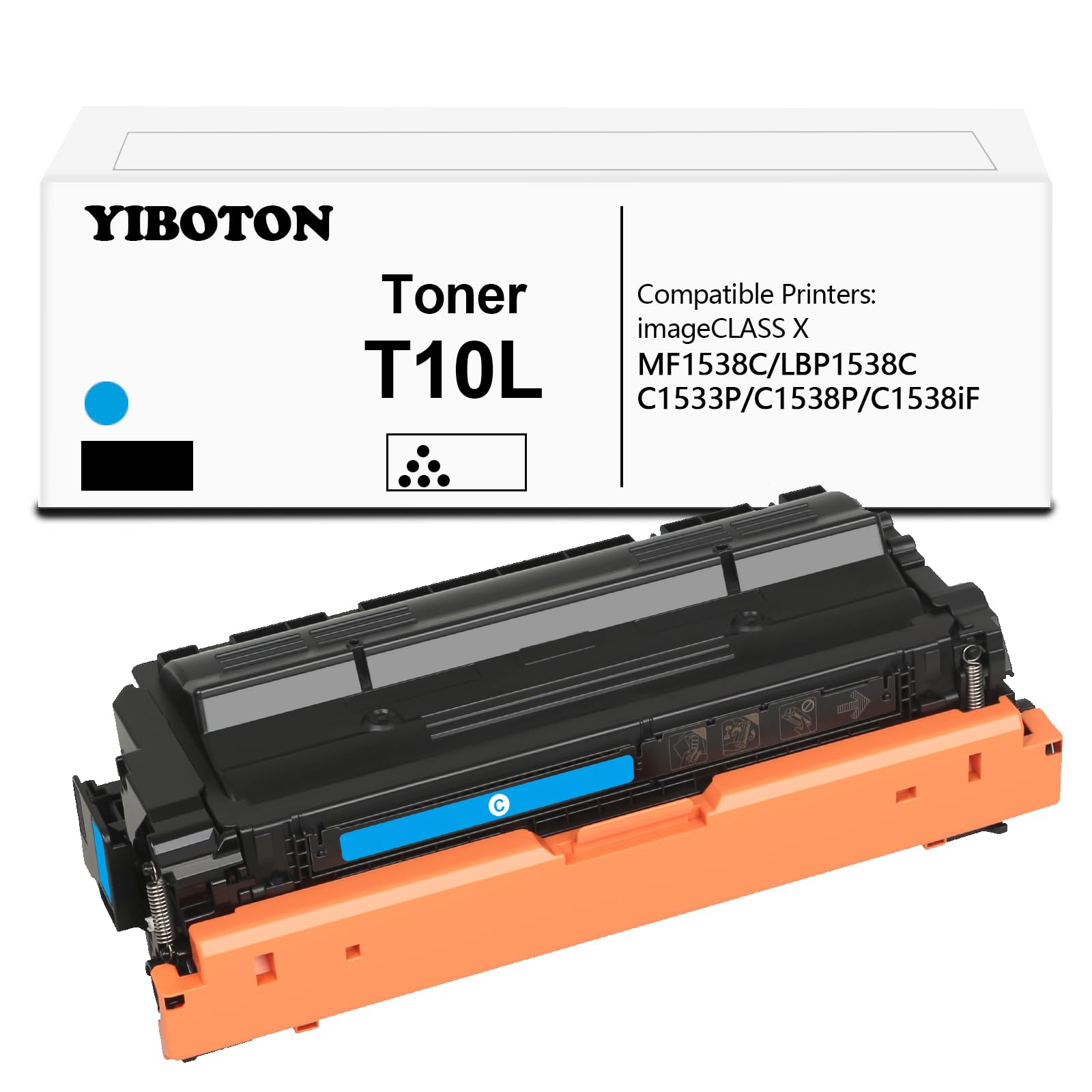T10 T10L Cyan Toner Cartridge Remanufactured Replacement 4565C001 Toner (with New Chip) for Color imageCLASS X LBP1538C MF1538C C1533P C1538P C1538iF Printers(1 Pack)