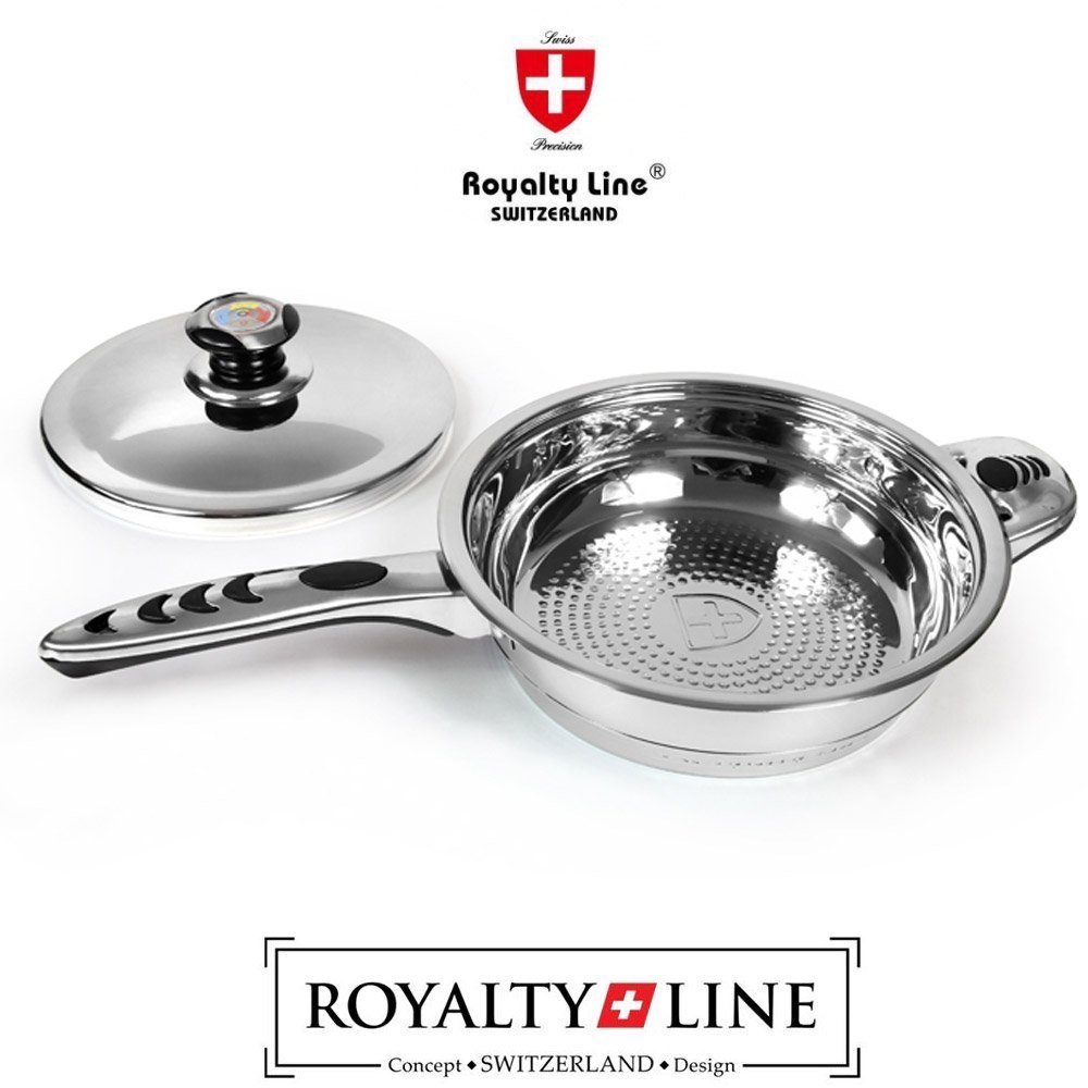 mod. Royalty Line Switzerland - Batteria da cucina professionale, in acciaio inox 18/10, confezione da 16 pezzi