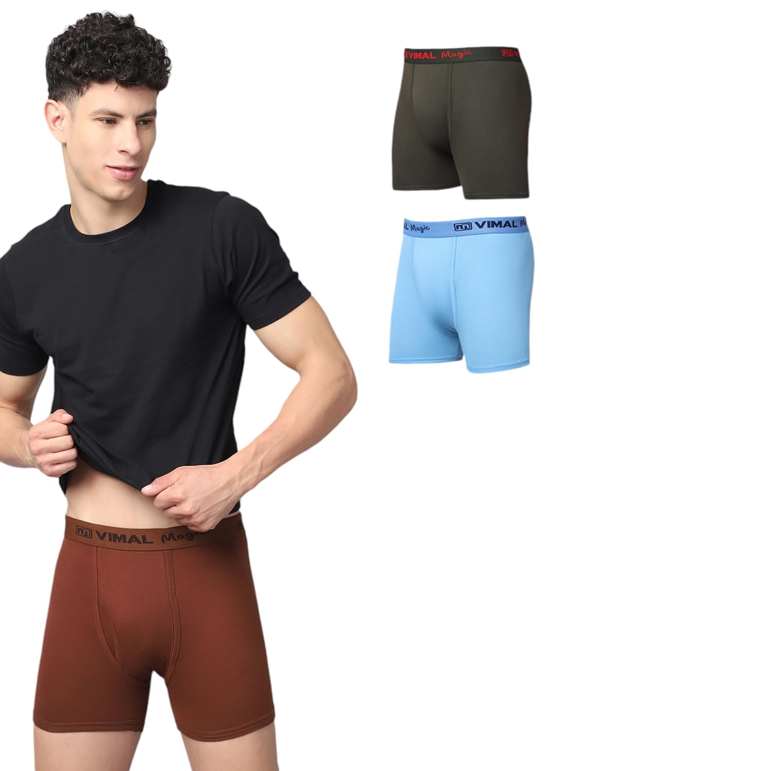 mack jonney Cotton Outer Elastic Trunks for Men-Pack of 2-MACK639006-picture-16