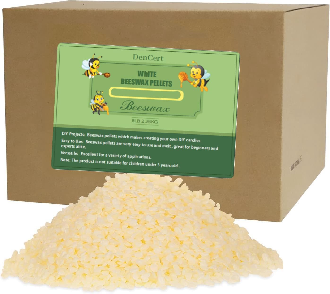 Beeswax Pellets 10LB Cosmetic Grade Natural Beeswax Triple Filtered Organic Beeswax Pastilles for Candle Making Great for DIY Projects Creams Lotions Lip Balm and Soap Making Supplies(10LB)