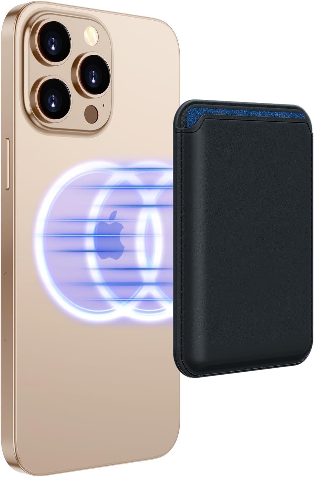 Homsctect Upgraded MagSafe Wallet, Magnetic Phone Wallet 3 Cards Holder, 23 Magnets, Credit Card RFID Blocking, Slim Leather, Magnetic Wallets for iPhone 17/16/15/14/13/12 Series-Black