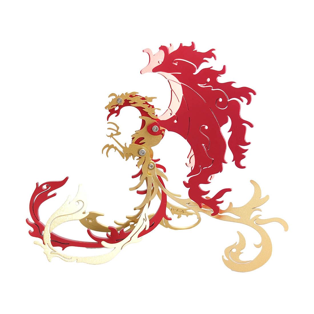 3D Metal Puzzle Mythical Suzaku Model Kit, 28PCS 3D Assembly Mechanical Phoenix Building Kit, Unique Desk Creative Art Decorations Gift for Adults
