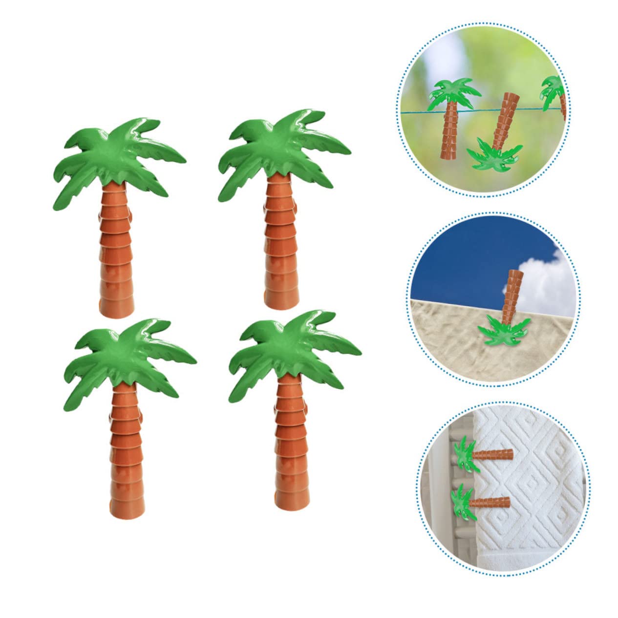 ULTECHNOVO 2 Sätze Kokosnussbaum -strandclip Groß Im Freien Handtuchhalter Strandtuch Schwimmbad Strandkorb-Clips Clips Für Strandkorbhalter Strandclips Plastik 4 Stück * 2