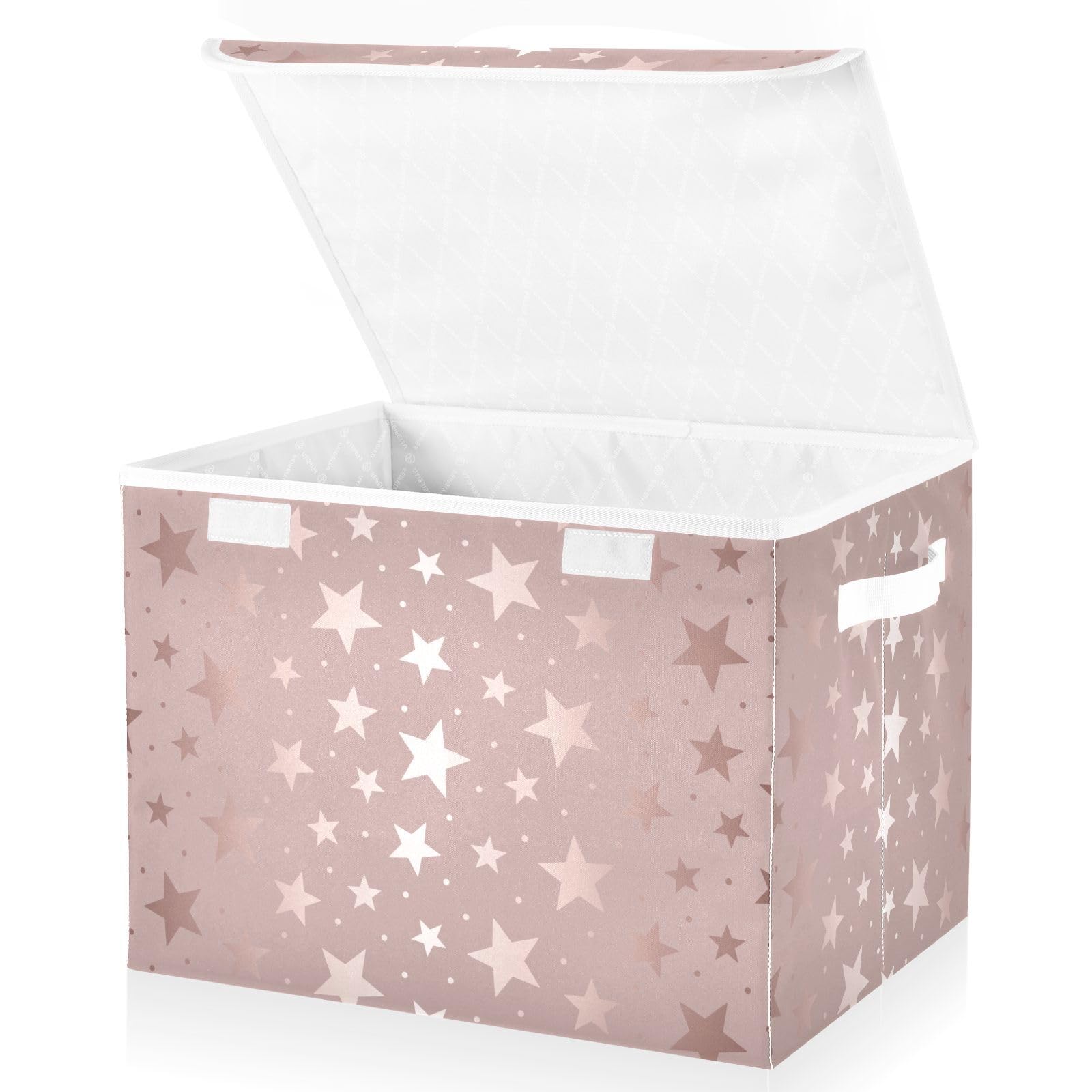 Mnsruu Star Bling Pattern Marble Glitter Storage Boxes with Lids,Fabric Storage Boxes Baskets Containers Organizers for Toys,Clothes and Books