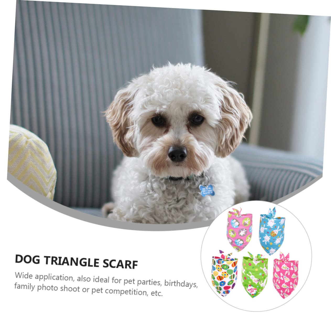 Abaodam 3 Sets -hundehalstuch Dreieckig Für Hunde Dekoratives Haustier-Halstuch Bequem Atmungsaktiv Entzückendes Haustier-zubehör 5 Stück X 3