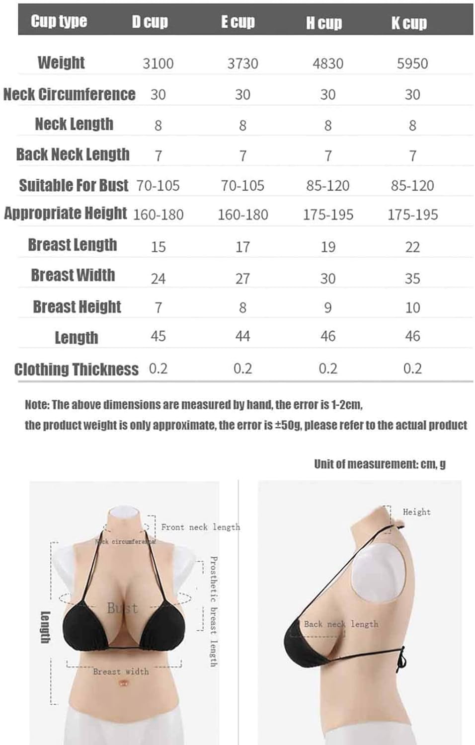 Silicone Breast Atificial Halfbody Fake Boobs Female Mastectomy Prosthesis Crossdresser Transgender Cosplay Costume for Drag Queen Shemale (Color : European Yellow, Size : E Cup)