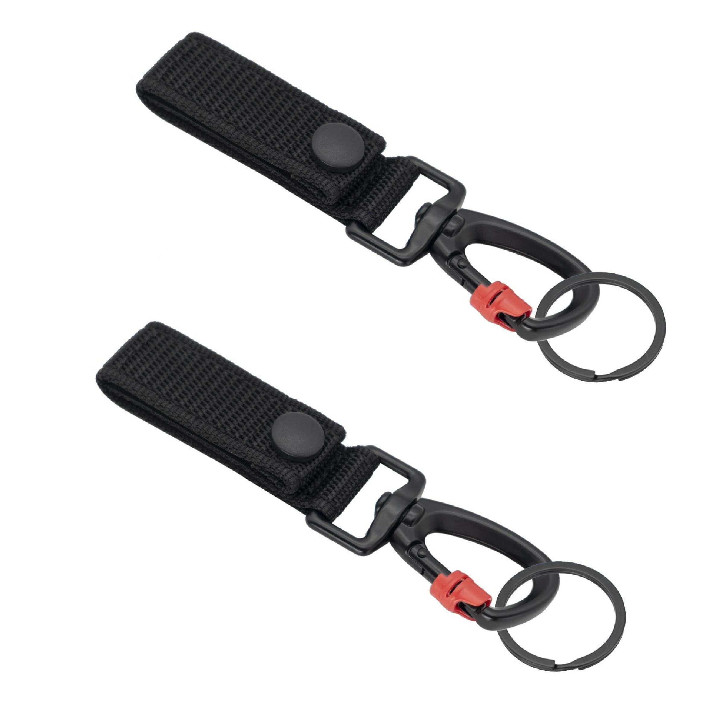 Dotacty Heavy Duty Key Ring Belt Holder Key Chain Organizer Metal Carabiner Clip Duty Belt Keeper MOLLE Hook for Police LEO