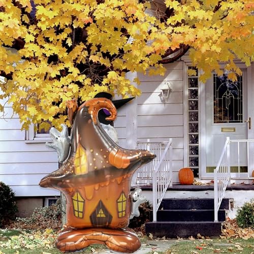 Image of Rozi Decoration 42 Inch Halloween Foil Balloons Set of 1 Pcs | Self Standing Haunted House Foil Balloon | Horror Theme Party Balloons | Giant Halloween Party Balloon Decoration