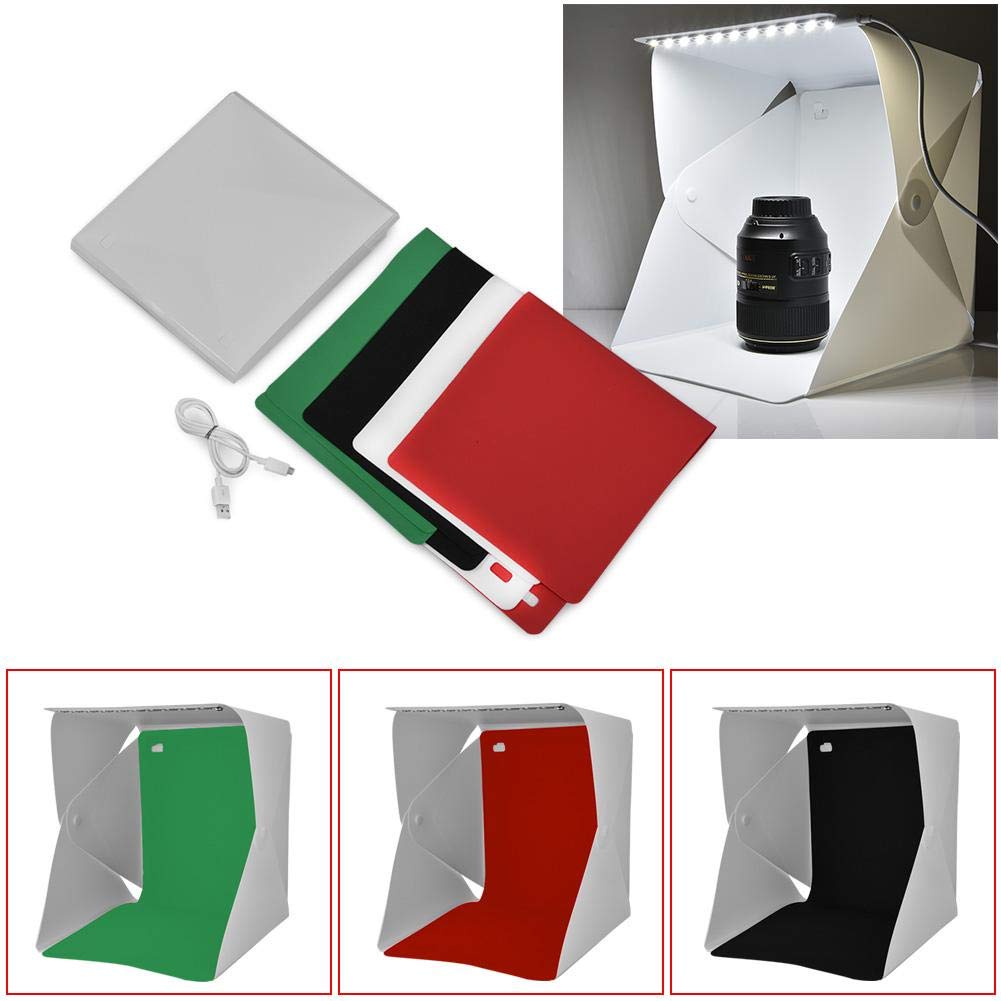 Vbestlife Mini zestaw namiotów do studia fotograficznego 20 x 24 cm przenośny składany mini studio fotografia zestaw namiotów z 4 kolorami tła