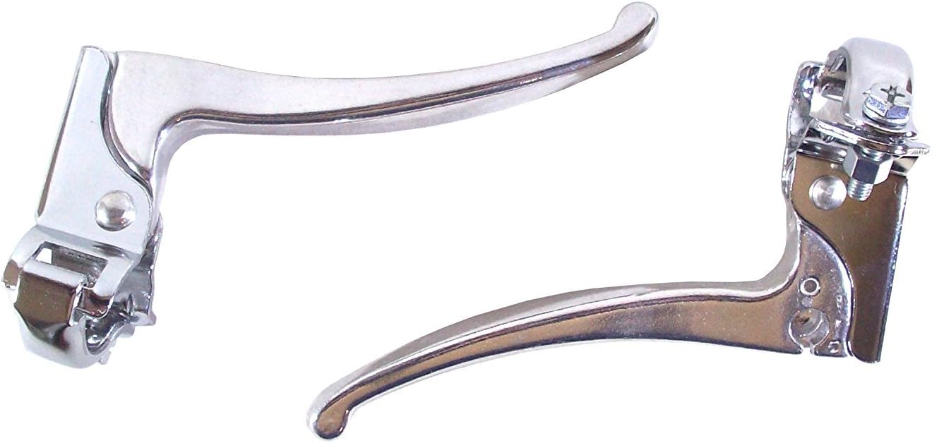 Vintage Fixie Bicycle Brake Lever - Pair of Left and Right Controllers - Silver