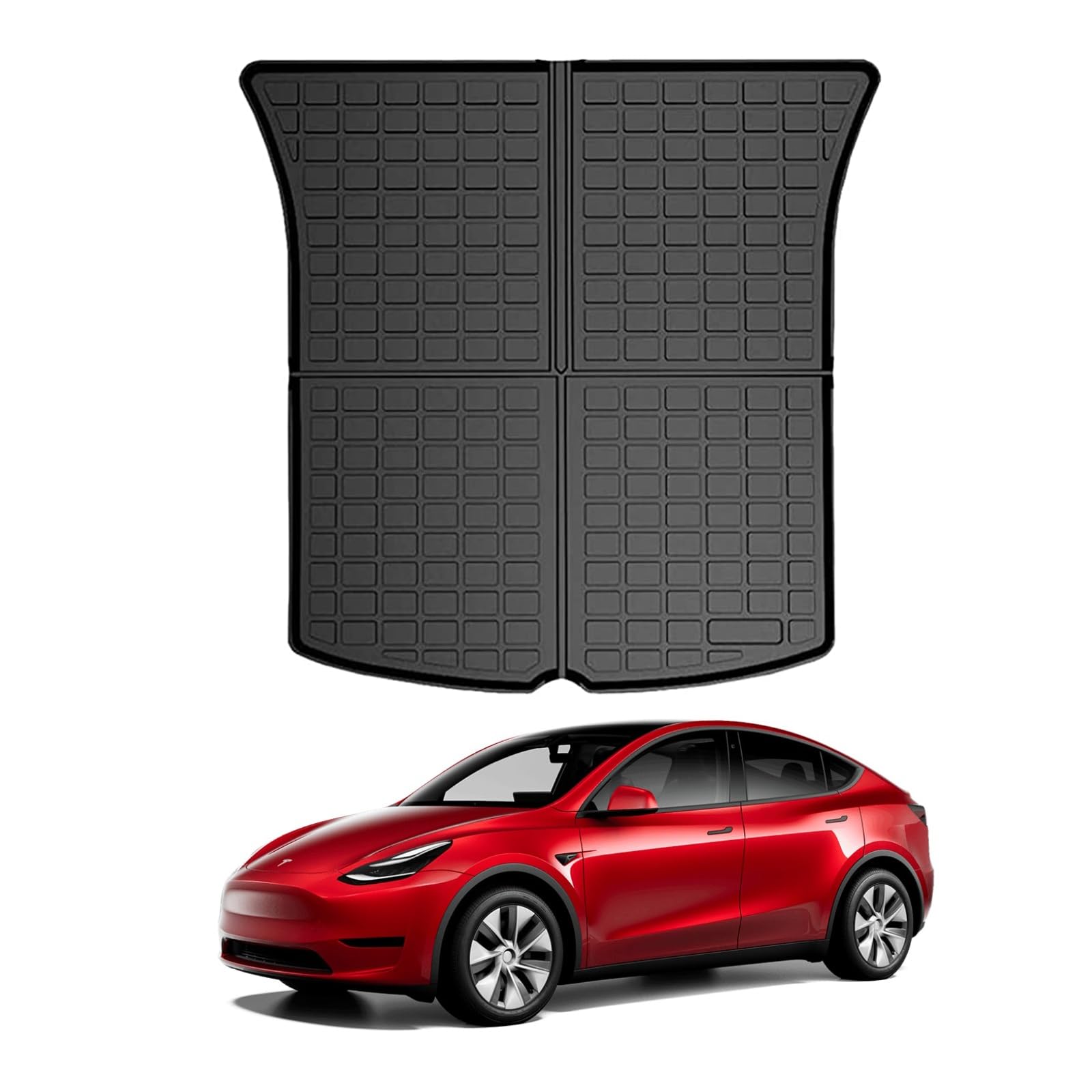 KIKIMOTesla Model Y Trunk Mat Cargo Mat, Tesla Model Y Accessories 2020-2023, All Weather Cargo Liner, TPE Waterproof Heavy Duty Trunk Liner Custom Fit for 5 Seater