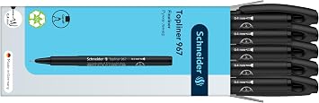 Schneider Topliner 967 Fineliner Pen - Black (Pack of 10)