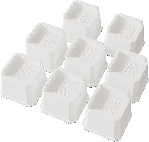 Miniatura 32 de Juego de 9 elevadores de cama de 3 pulgadas, elevadores de cama resistentes para marco de cama, paquete de 9 elevadores de hasta 3000 libras
