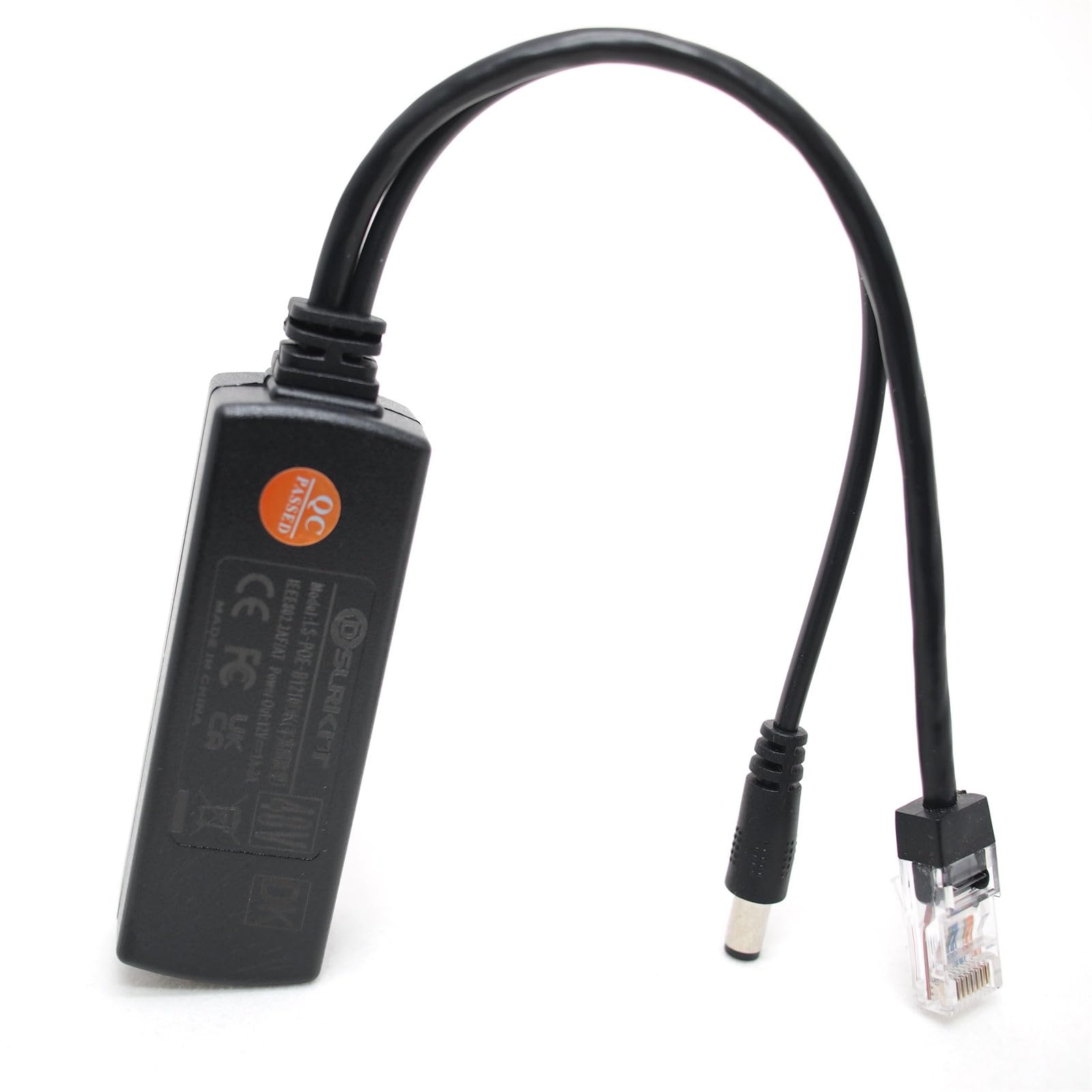 Gigabit Active PoE Splitter Power Over Ethernet 48 V do 12 V 1000 Mb/s