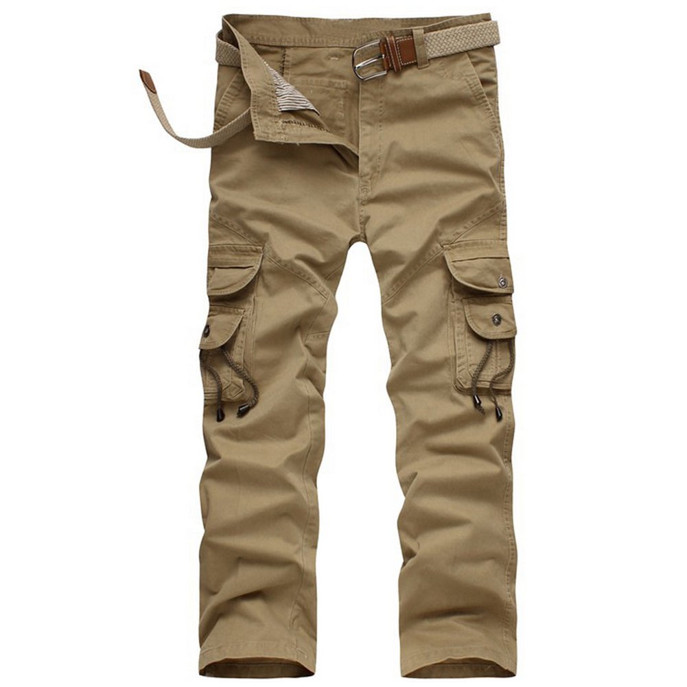 Uomo Estate Outdoor Pantaloni da lavoro Fitness Traspirante comodo Pantaloni in cotone Sport Pantaloni da arrampicata, khaki1, 33