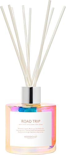 Moodcast Difusor de varillas Road Trip - Difusor de aroma de lujo para el hogar, fragancia para dormitorio y baño, agua de cactus, ámbar y arena