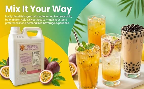 Passion Fruit Flavoured Bubble Tea Syrup by Koko Boba - 2.5kg - Catering Size