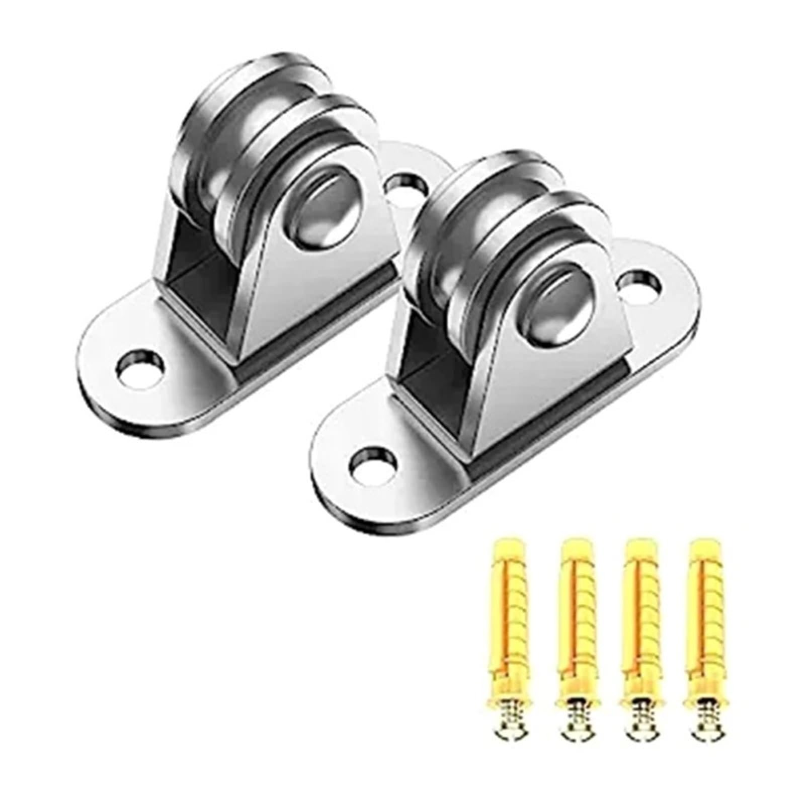 Polea Bloquear Bloque polea Polea silenciosa Rueda rodamiento dúplex Rodillo polea rodamiento pesado Polea(2 pack)