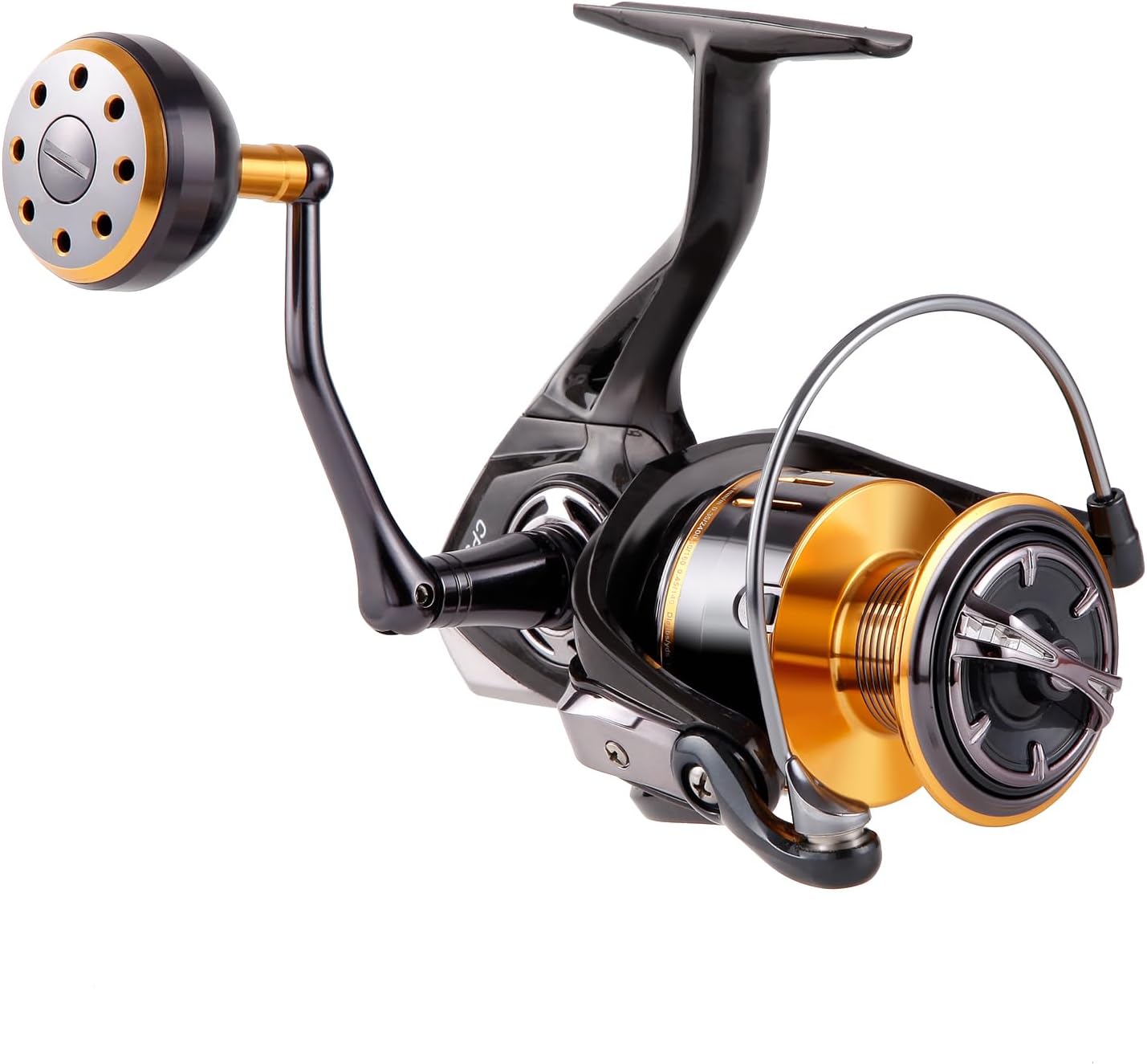 Saltwater Spinning Reel with Carbon Fiber Body, Stainless Steel Main Shaft, 5.2:1 Gear Ratio, 20KG/44Lbs Max Drag, 13+1 BBS Powerful Long Shot Reel for Surf Casting, Size 1000-6000