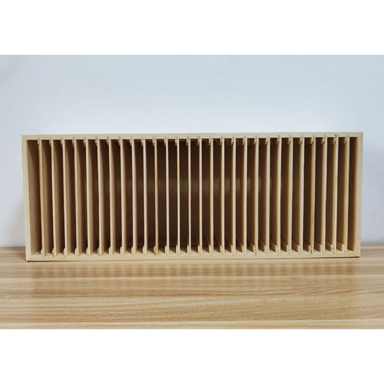 Estante de Almacenamiento de Madera de Pino Natural para PS4, Estante de Acabado para PS4, Soporte para Discos, Estante de exhibición para colección de DVD y CD, Capacidad