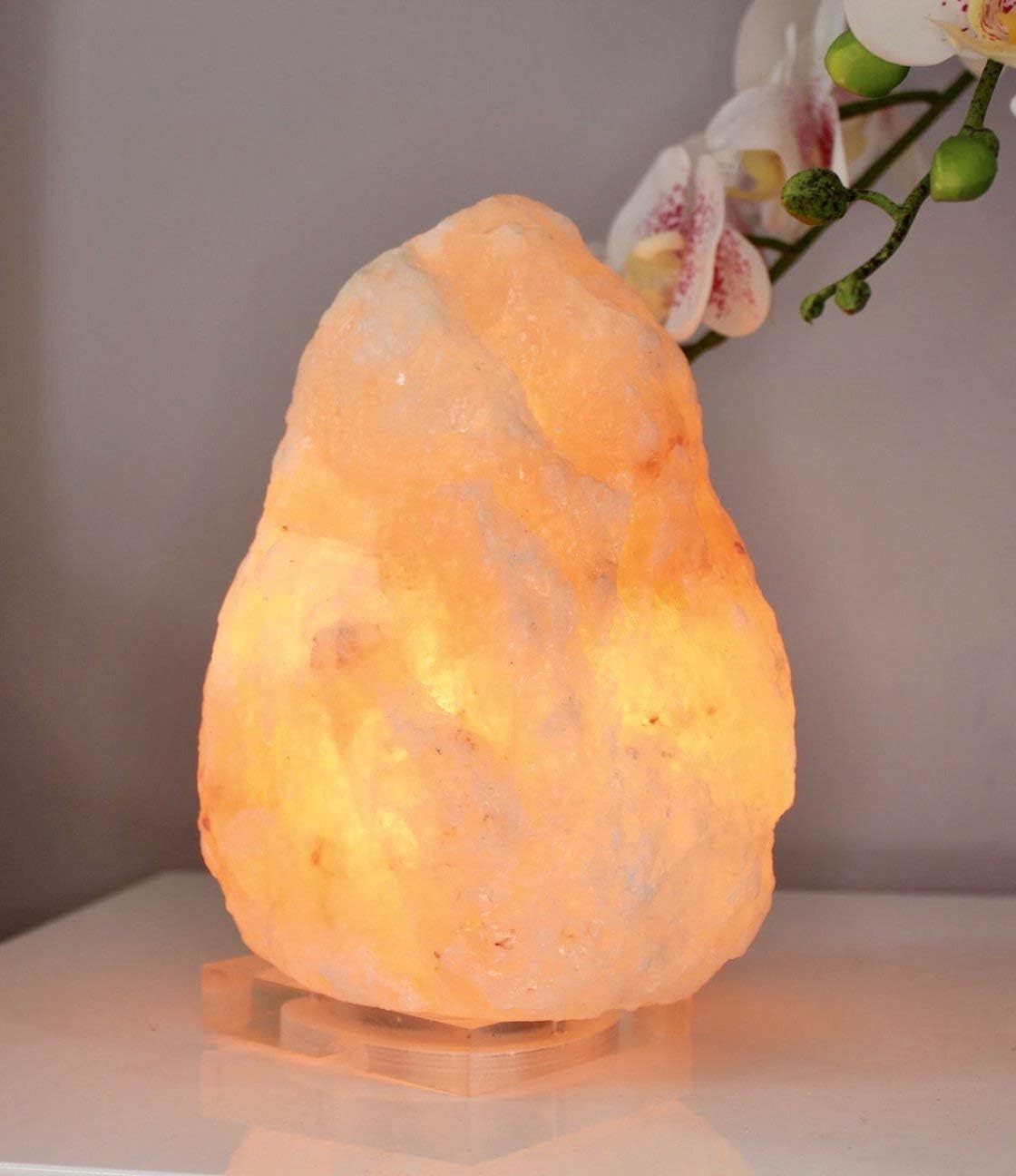 New Design 4-6KG Natural with Acrylic Base Natural Himalayan Pink Salt LAMP 100% Pure & Natural Pink Rock Hand Crafted from Our Mine in The Himalayas - - Dimmer Switch & Long Lasting Bulb inc
