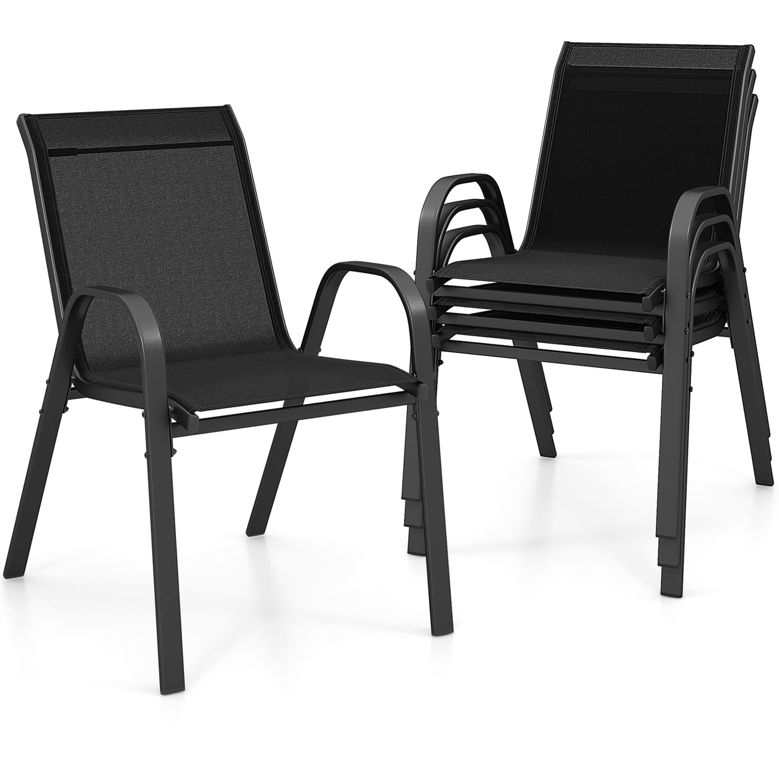 Giantex Eetkamermeubelset Met Plank, Keukentafel Van Hout En Staal Met 2 Stoelen Modern Zwart