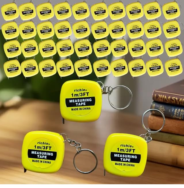 Mini 1 Metre Anahtarlık Metre | Taşınabilir Ölçüm Bandı | Cep Tipi Sarı Plastik Mini Tape Measure – Dikiş, Hobi ve Günlük Kullanım İçin