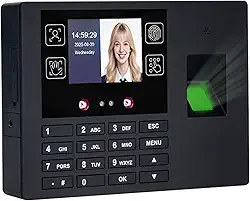 Relógios de ponto de funcionários para pequenas empresas, máquina de tempo versátil 4 em 1 (rosto + impressão digital + impressão da palma + PIN), relógio de perfuração de máquina de