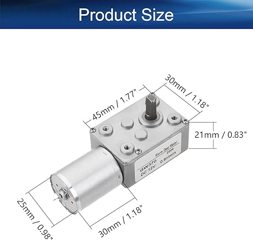 Miniatura 2 de Heyiarbeit Motor de engranaje helicoidal DC de 12 V y 22 RPM de turbina de alto par motor de reducción de velocidad reversible, motor de caja de