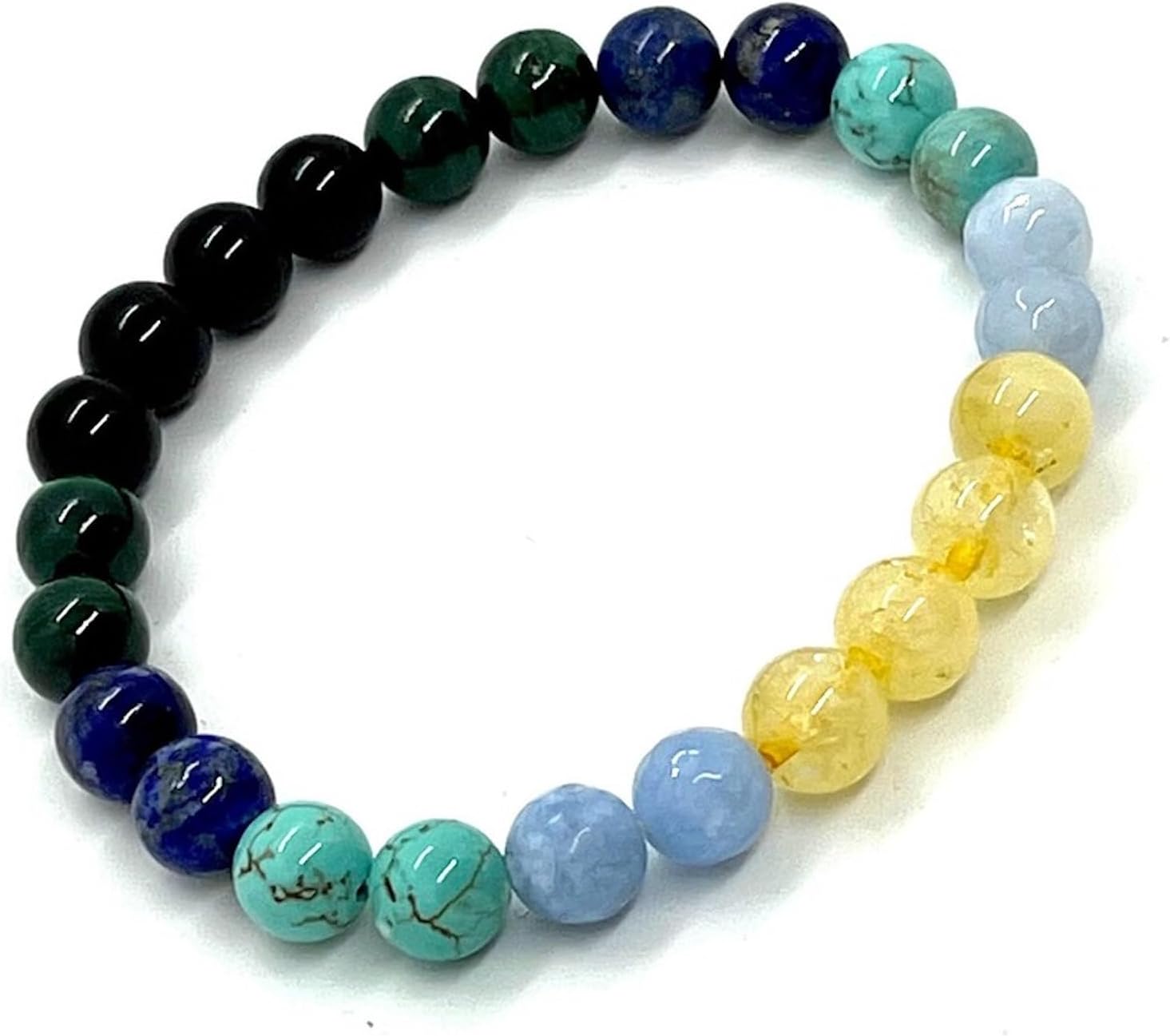 Scorpio Birthstone Bracelet – 8mm Multi-Chakra Stretch Beads