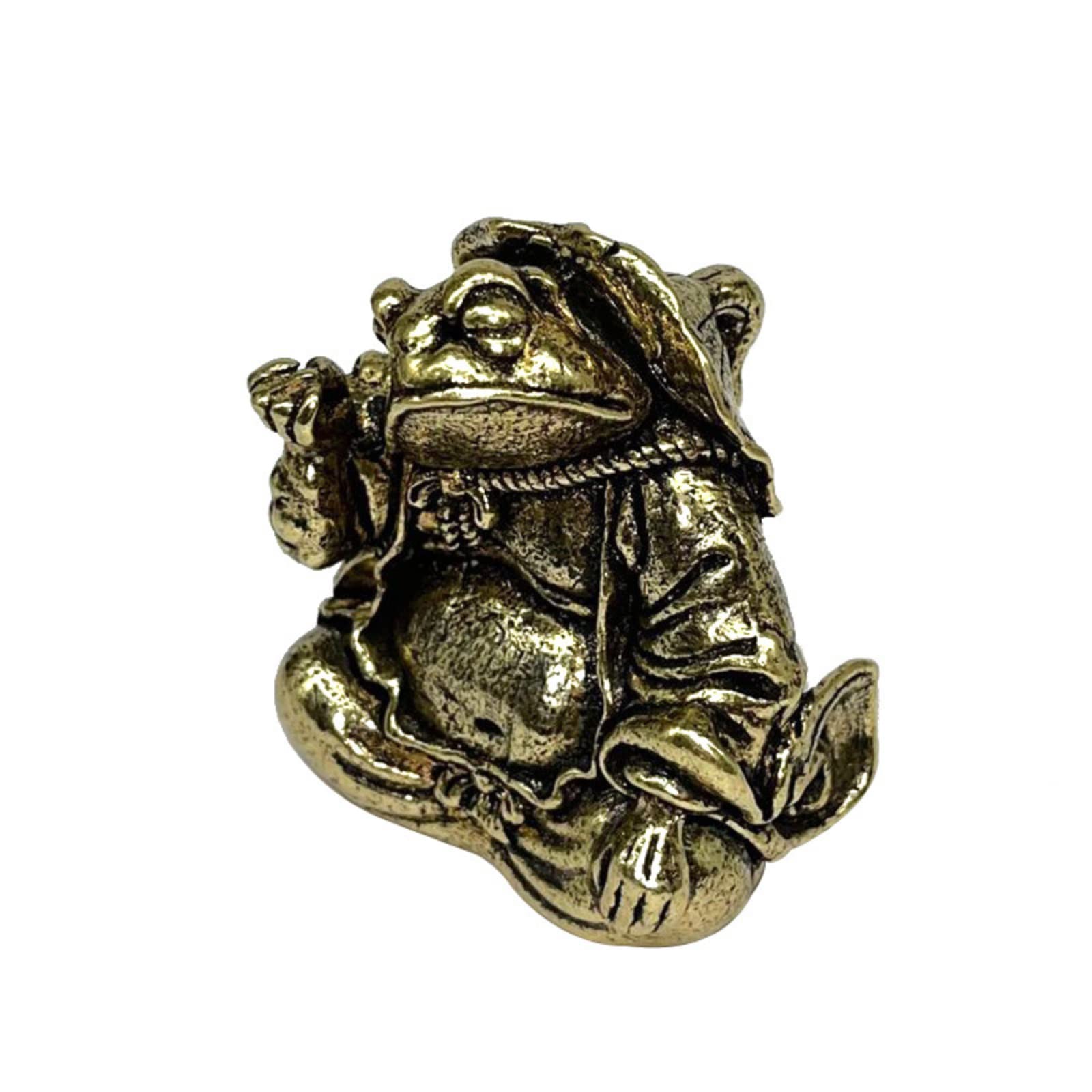 NGDFGR Brass Lucky Feng Shui Toad Miniature Figurines,Bronze Frog Model Statue Sculpture Crafts Collection Desktop Ornament Home Sand Table Wine Cabinet Decor Accessories Study