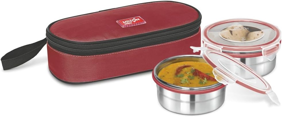 Milton Lunch Box Stainless Steel Workplace Meal 2 Small Container (Colour May Very)